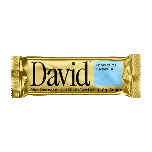 David Protein Bar, Cinnamon Roll, Pack of 12