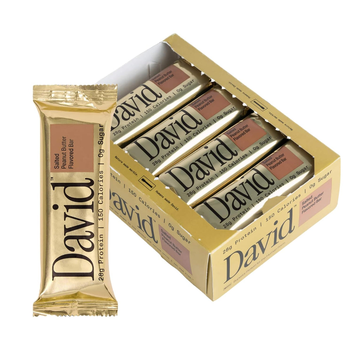 David High Protein Bars Salted Peanut Butter Flavor, Pack of 12