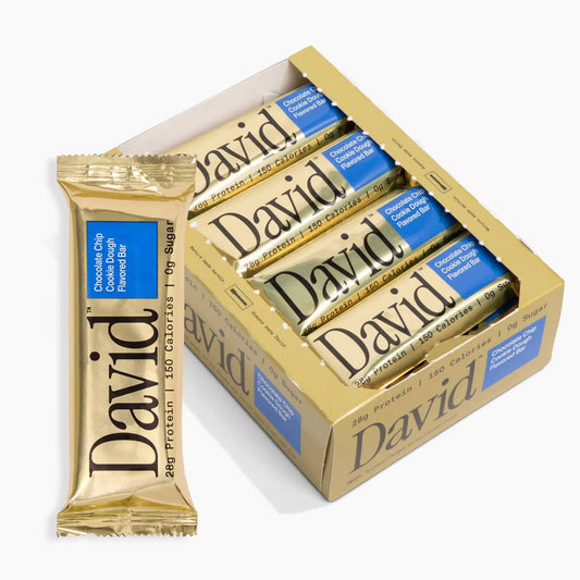 David High Protein Bars, Chocolate Chip Cookie Dough Pack of 12